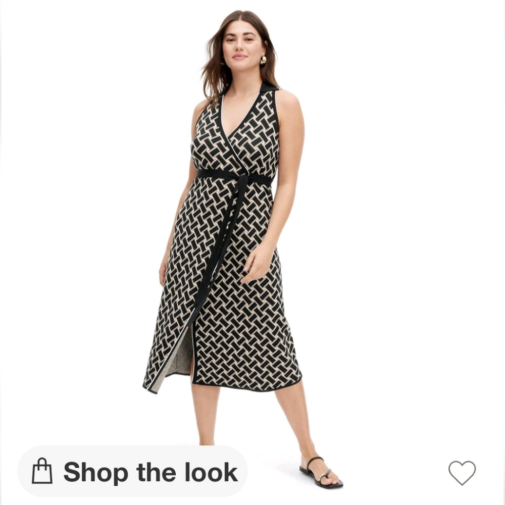 Collared Sleeveless Vintage Weave Wrap Dress